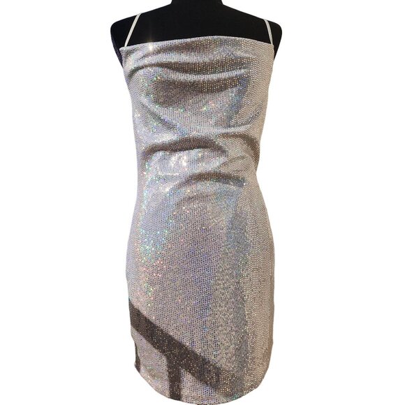 💎🎉♛⚜ Sparkly Dazzling Embellished Shimmering Party Holiday Cocktail Sexy Dress - Picture 6 of 16